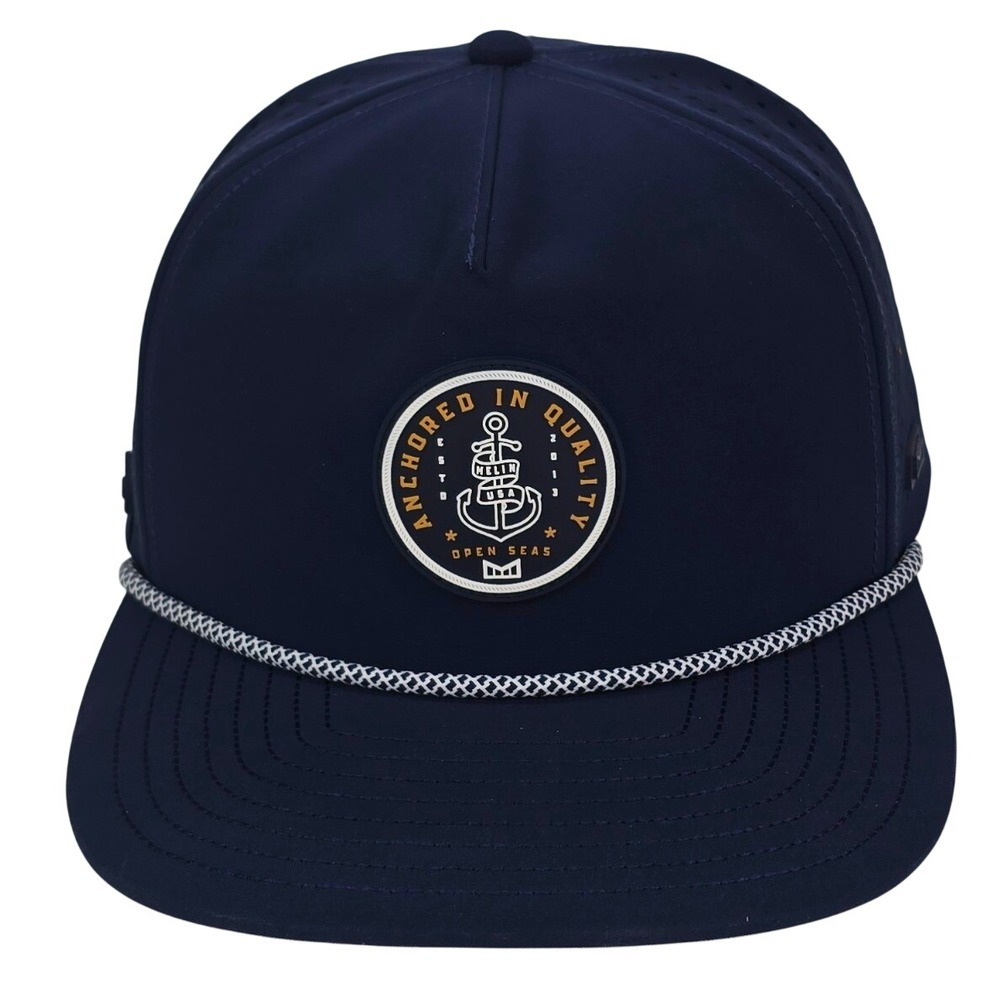Melin Coronado HYDRO Hat Anchored In Quality Navy Blue Water Resistant Snapback